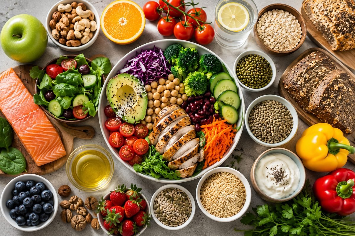 Healthy Indian food spread
